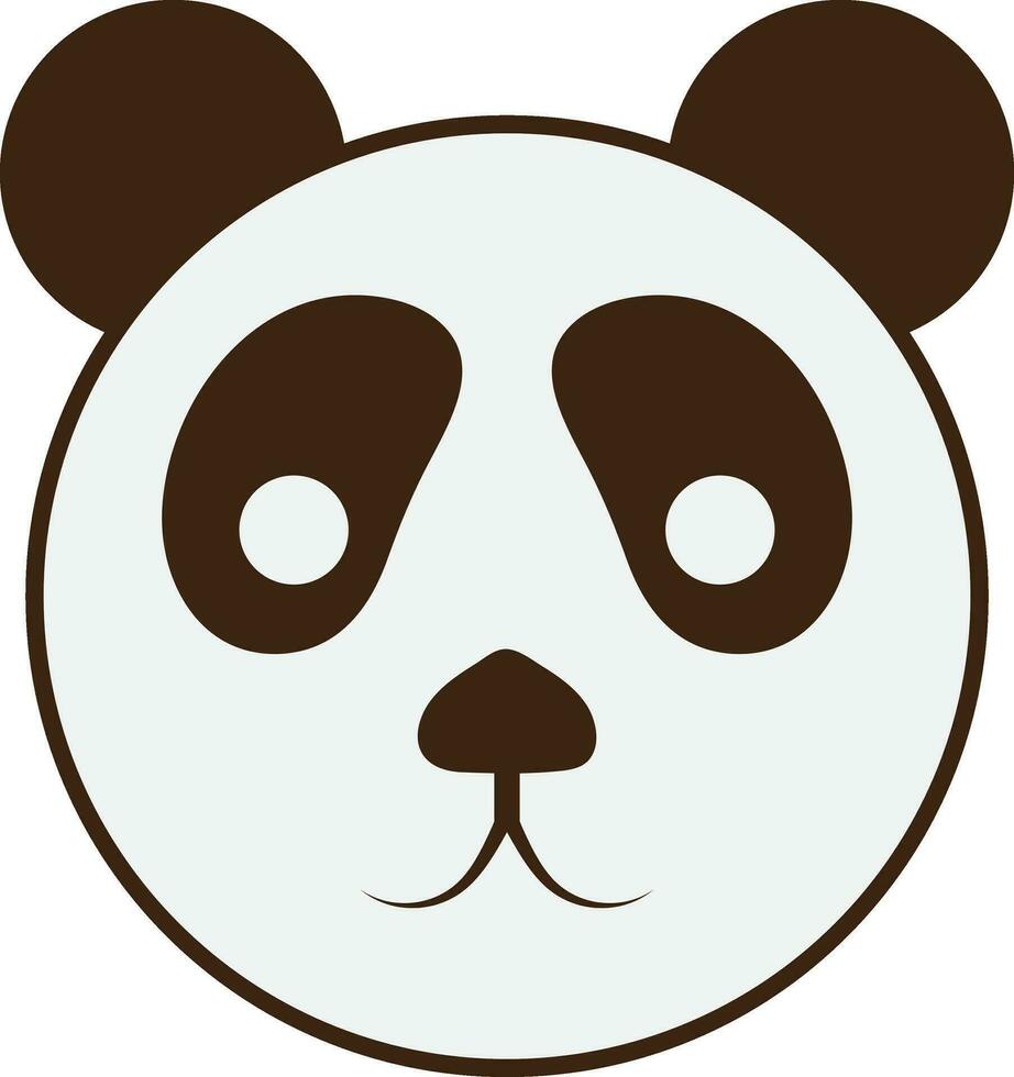 Cute panda bear face icon in isolated. vector