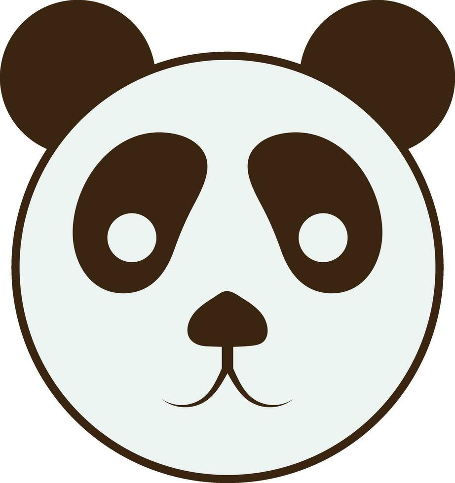 linda panda oso cara icono en aislado. vector