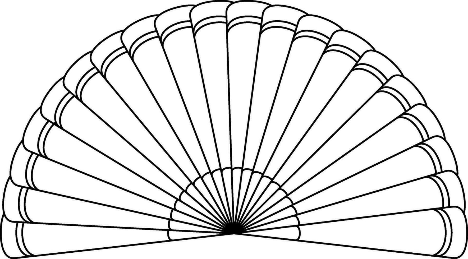 Stroke style of fan icon for chinese new year concept. vector