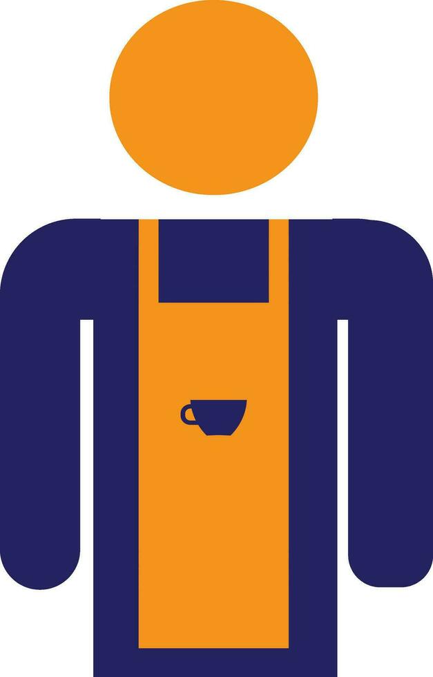 Character of faceless man wearing apron. vector