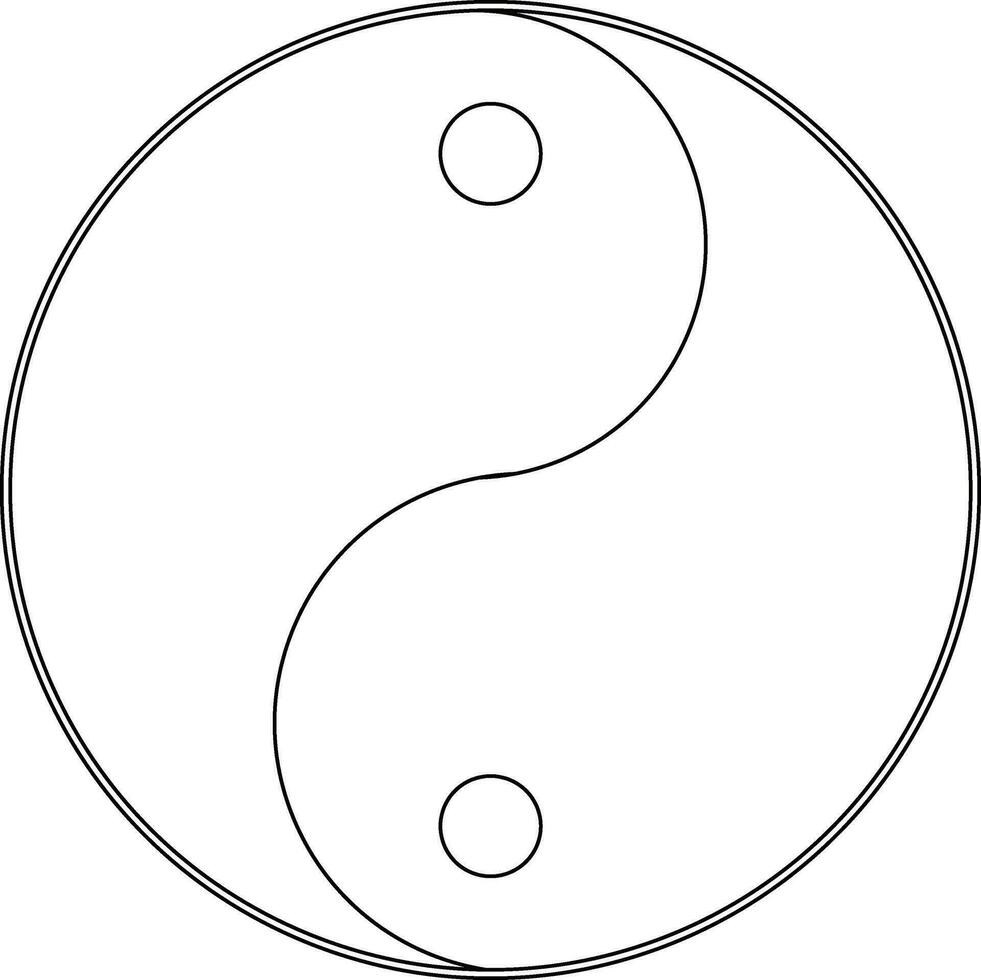 Yin and yang icon in stroke style. vector