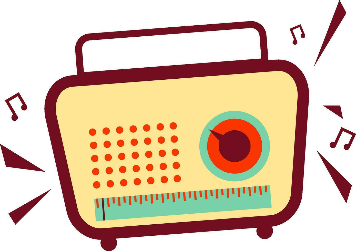 Retro radio in flat style. vector