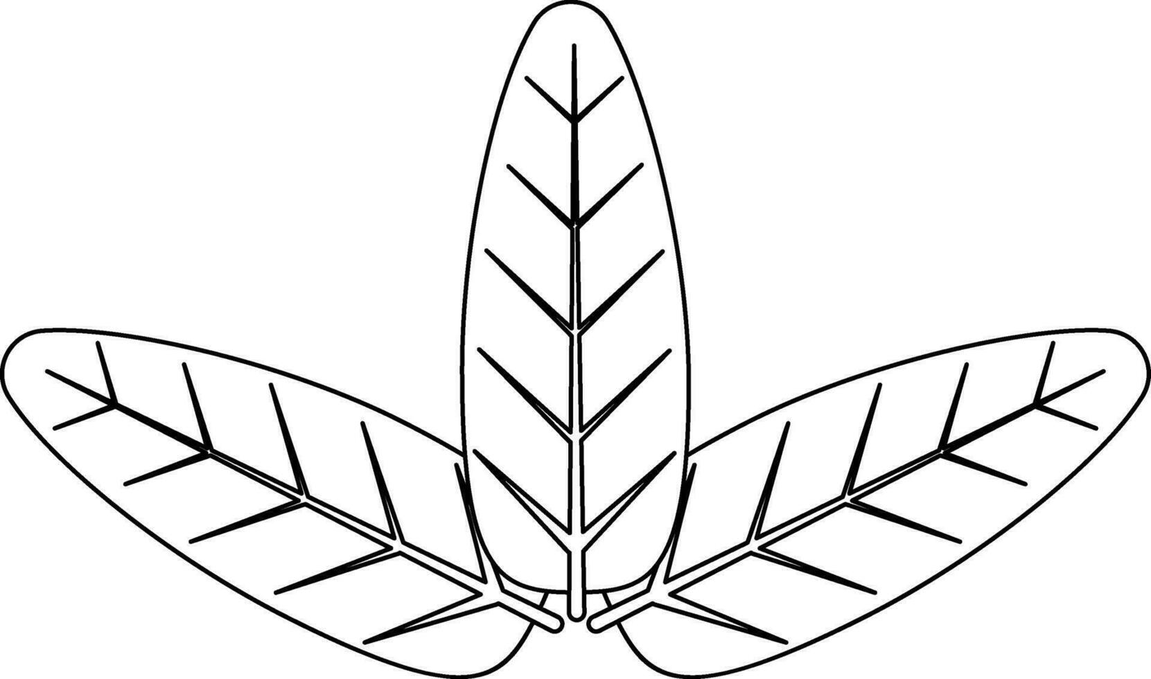 Image of three leaf icon in stroke style. vector
