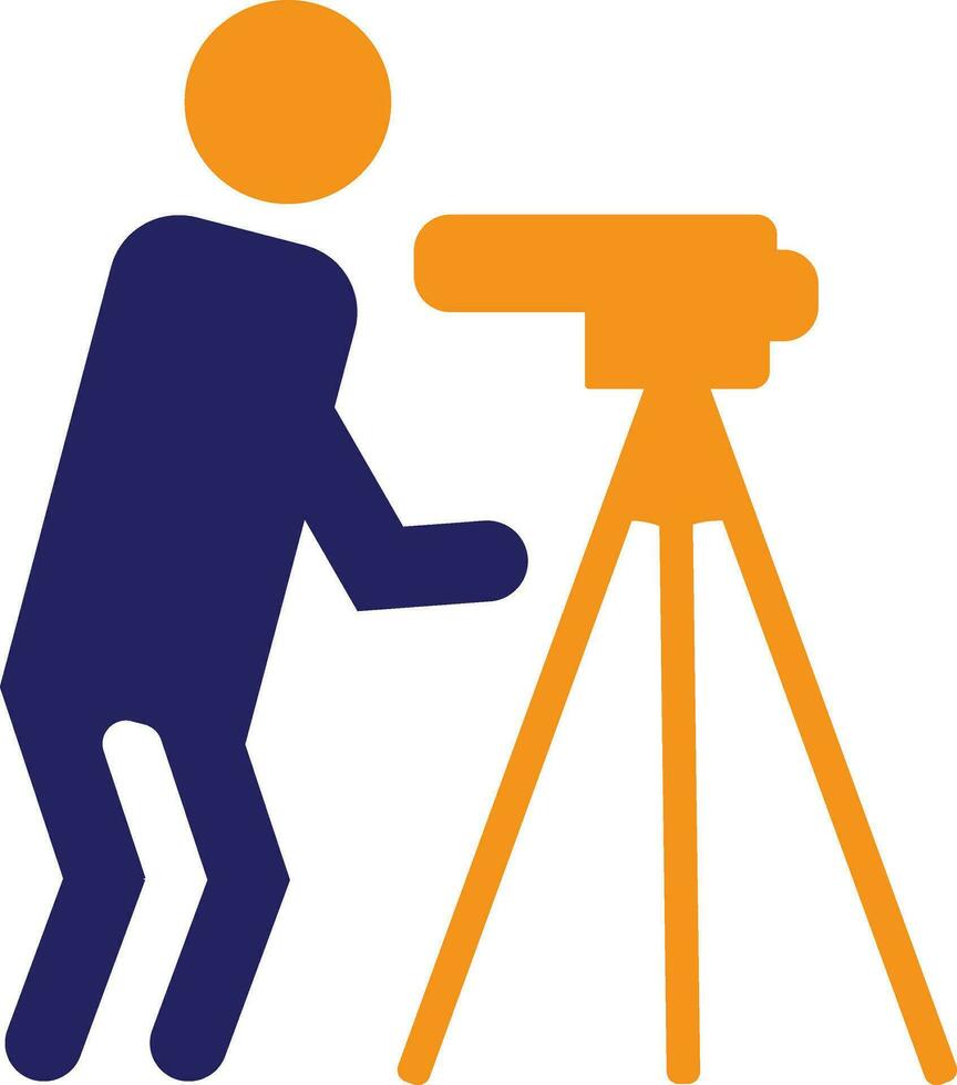 Character of faceless man with telescope. vector