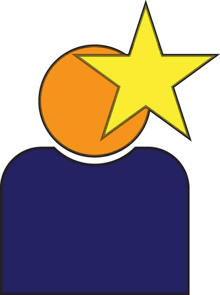 personaje de sin rostro hombre con estrella. vector