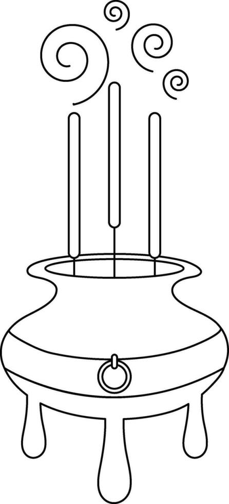 incienso icono con maceta para chino nuevo año concepto en ataque. vector