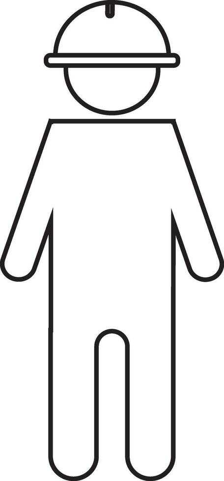 Character of faceless man wearing helmet. vector