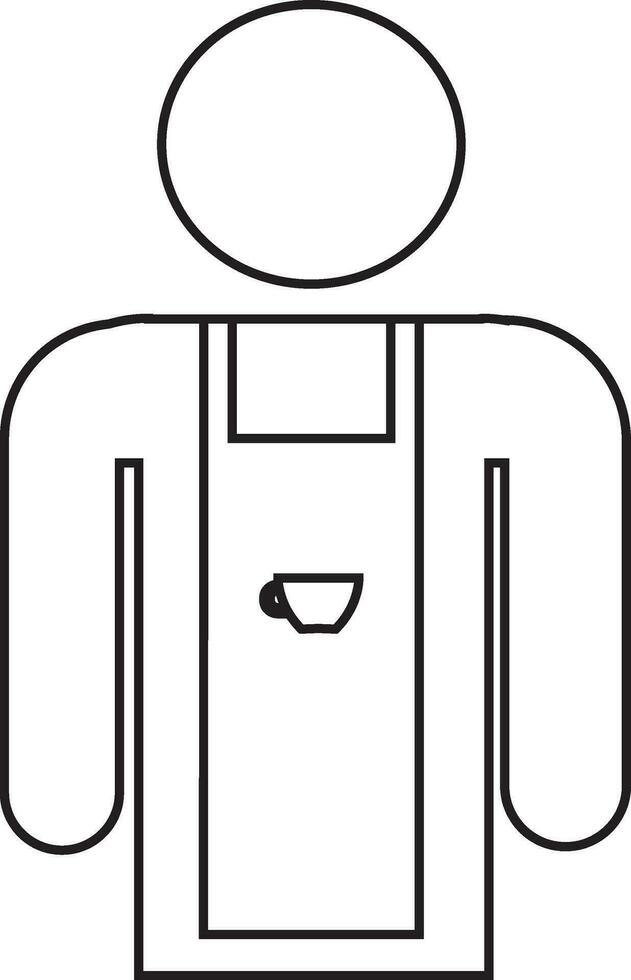 Character of faceless man wearing apron. vector