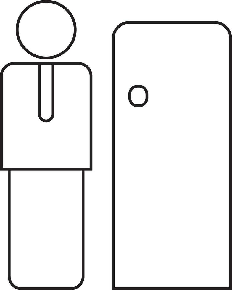 Lline art retirement faceless businessman with door. vector