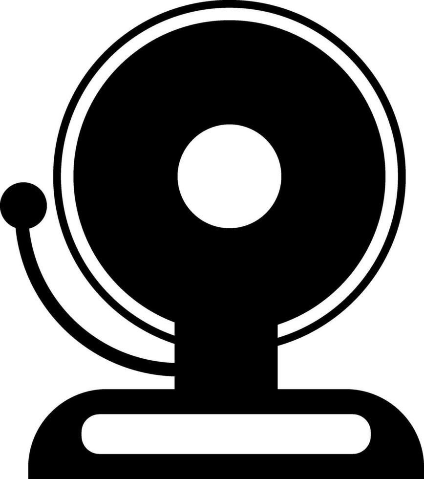 Flat illustration of bell in black color. vector