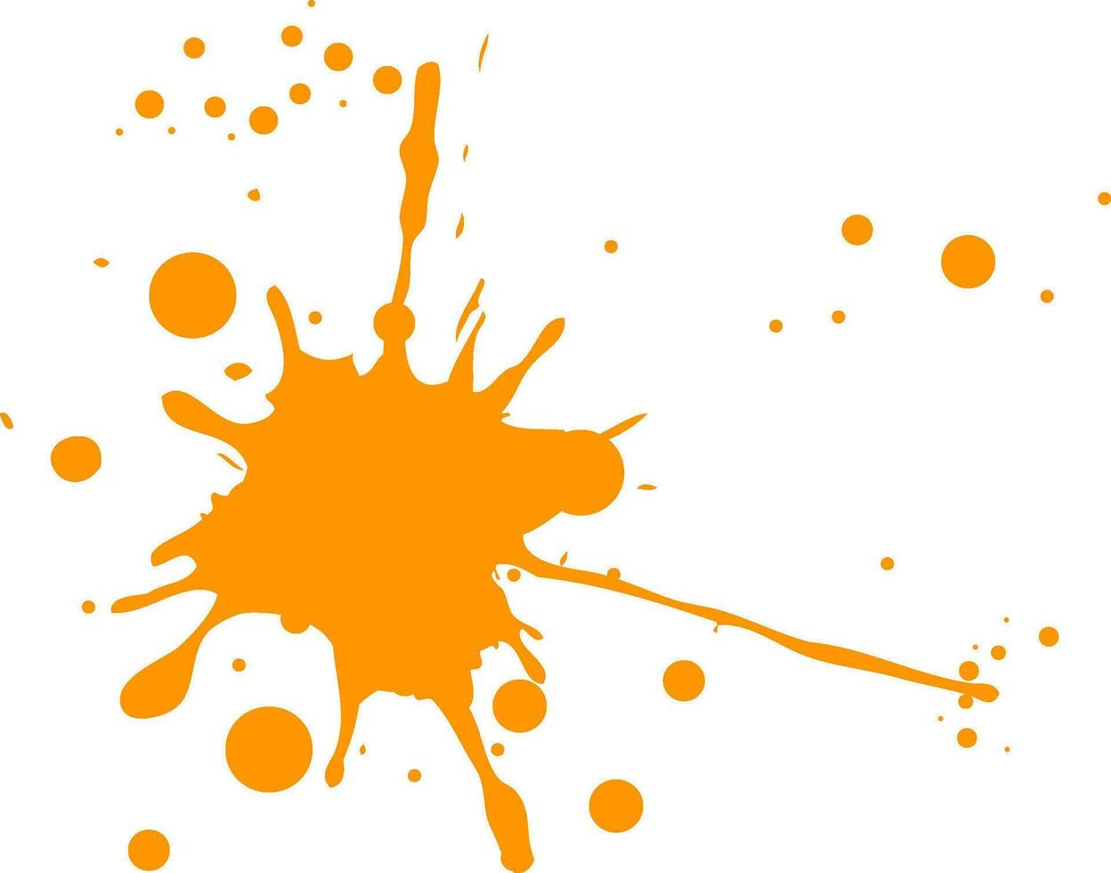 Illustration of splash art in orange color. vector