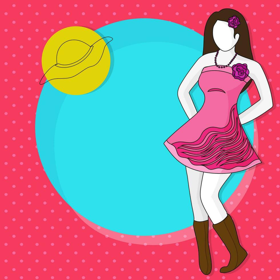 Young girl in modern dress for Fashion concept. vector