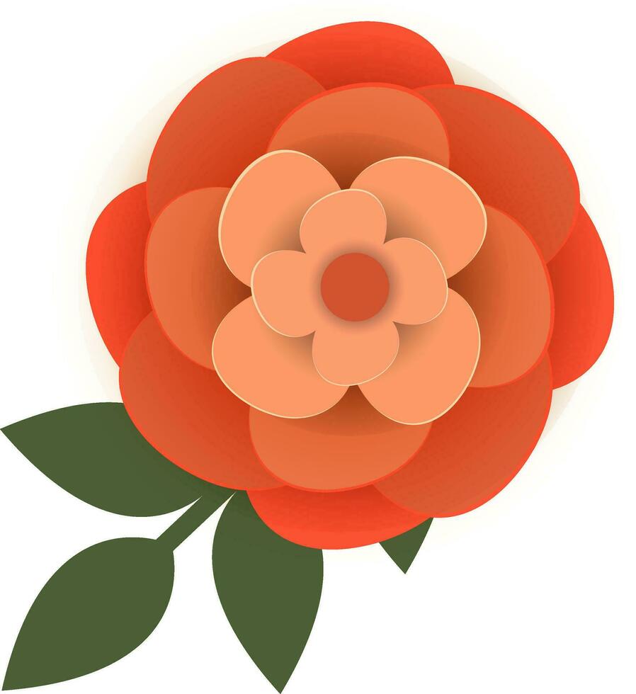 hermosa flor con hojas. vector