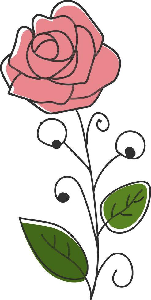 ilustración de mano hecho flor con decorando concepto. vector