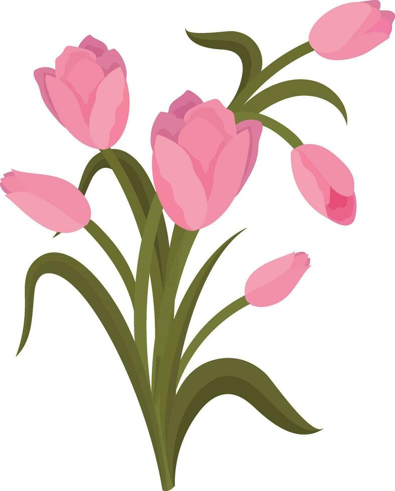 Illustration of flower with pink color in floral. vector