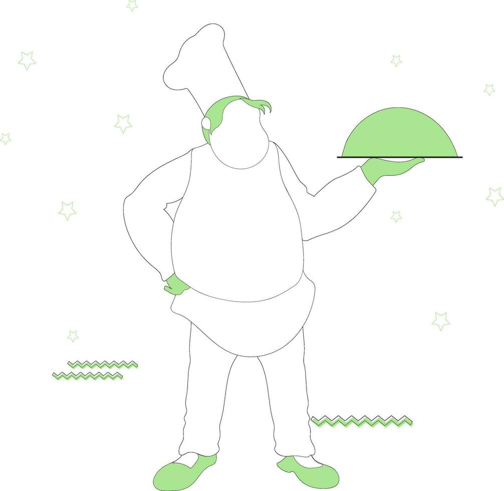 Character of faceless chef. vector