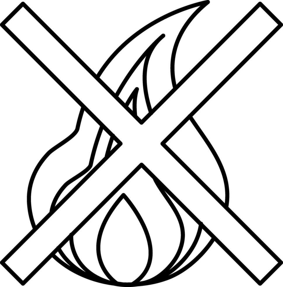 Icon of no fire sign in flat style. vector