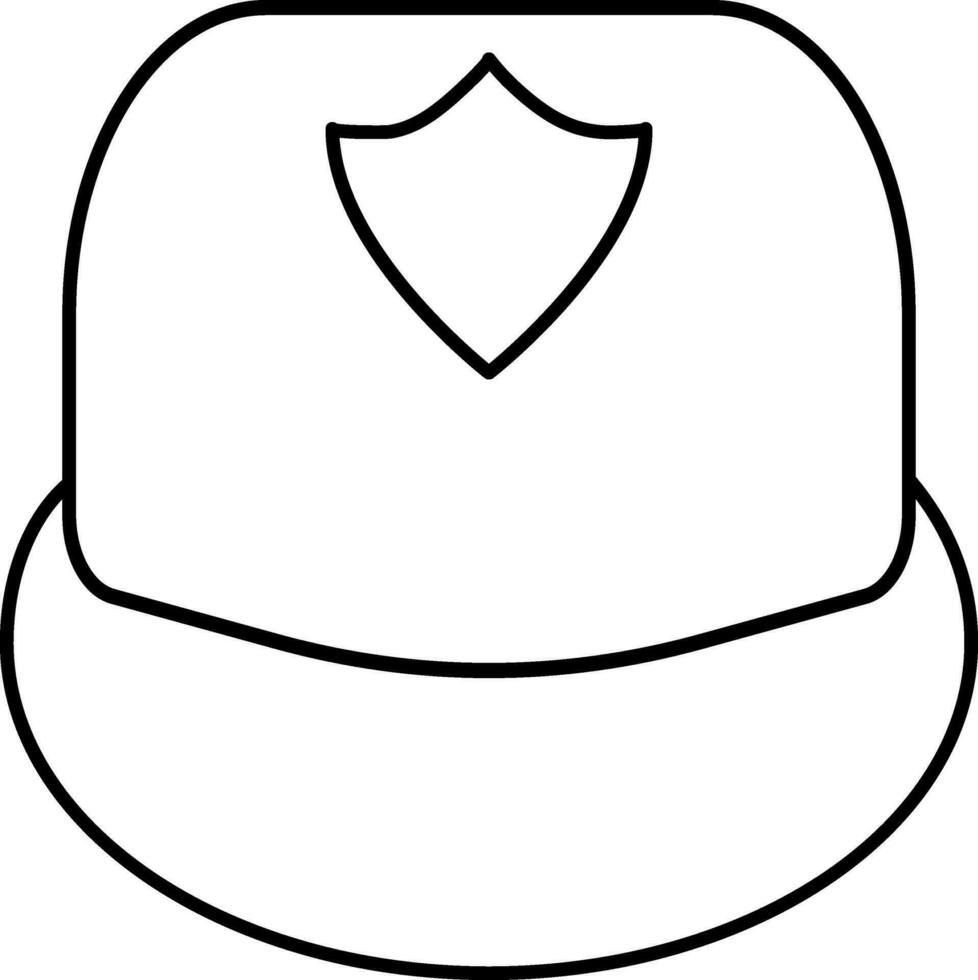 Icon of fireman helmet in flat style. vector