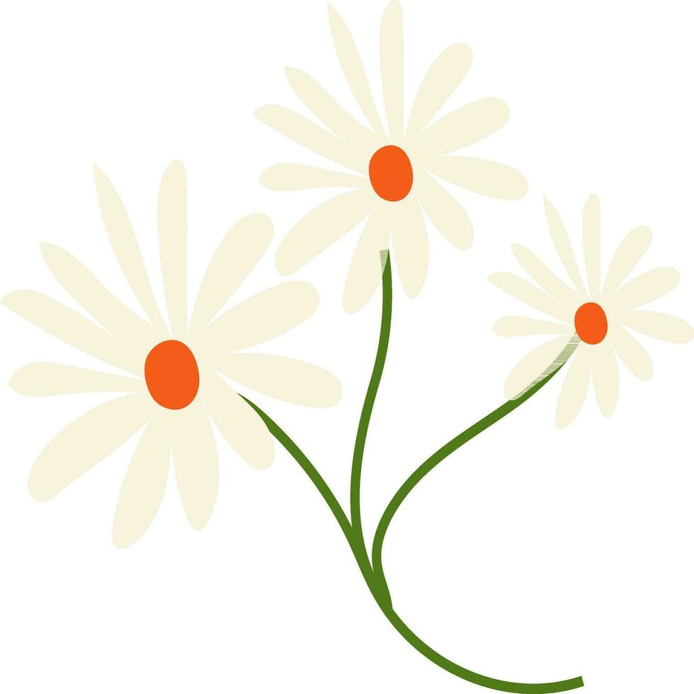 ilustración de Tres flores vector