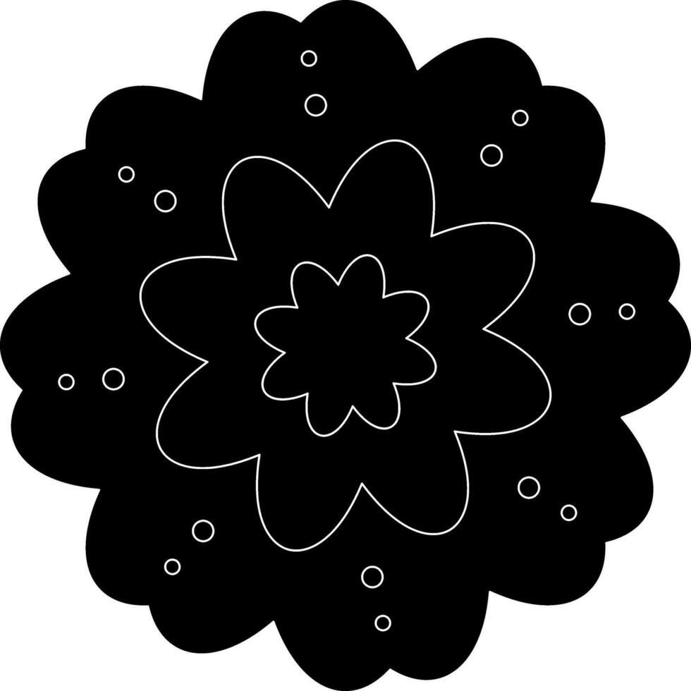 Glyph style of flower icon for decoration. vector