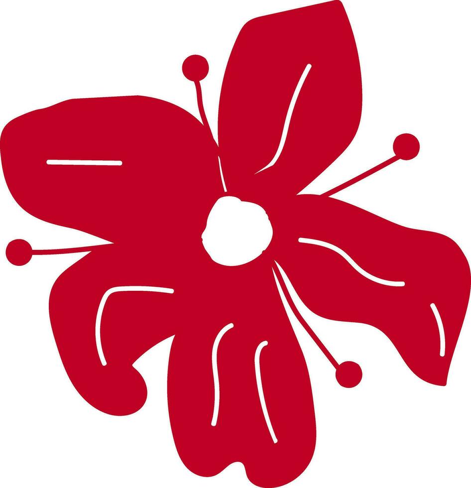 Creative flower design in red color. vector