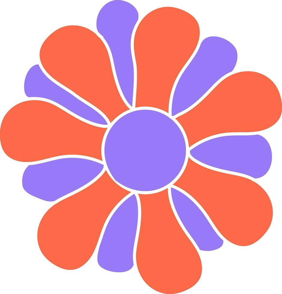 Beautiful flower in flat style. vector