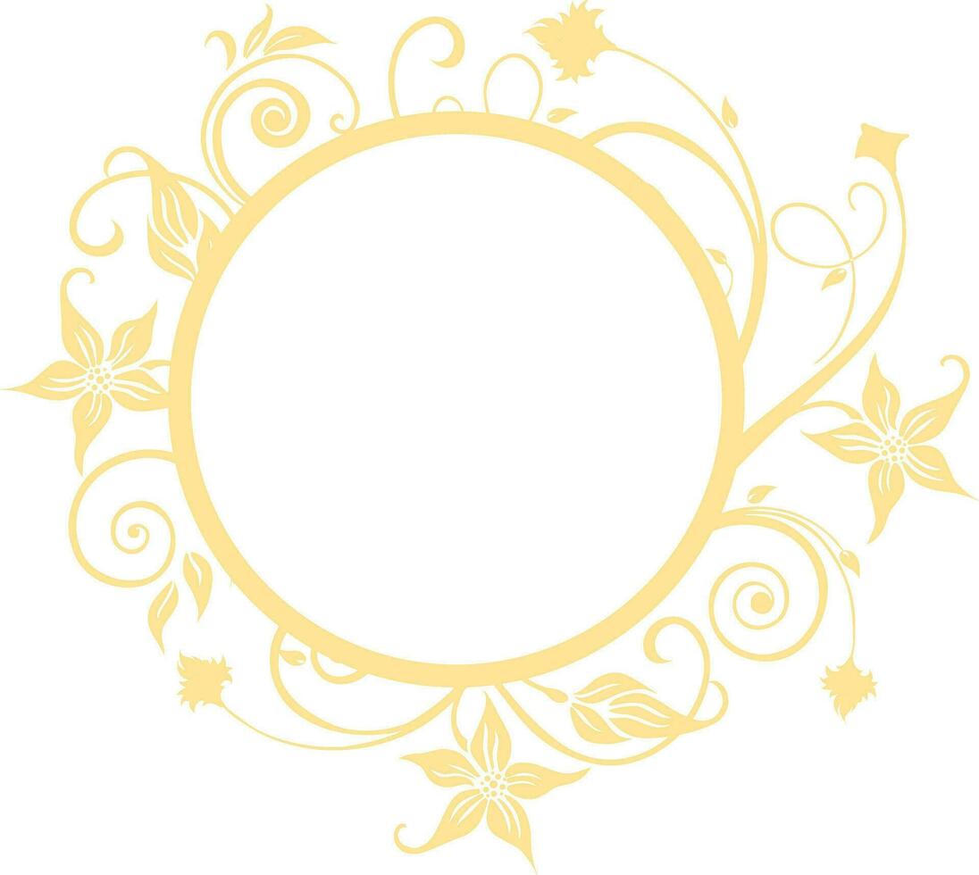 ornamental resumen diseño modelo circular marco en amarillo color. vector