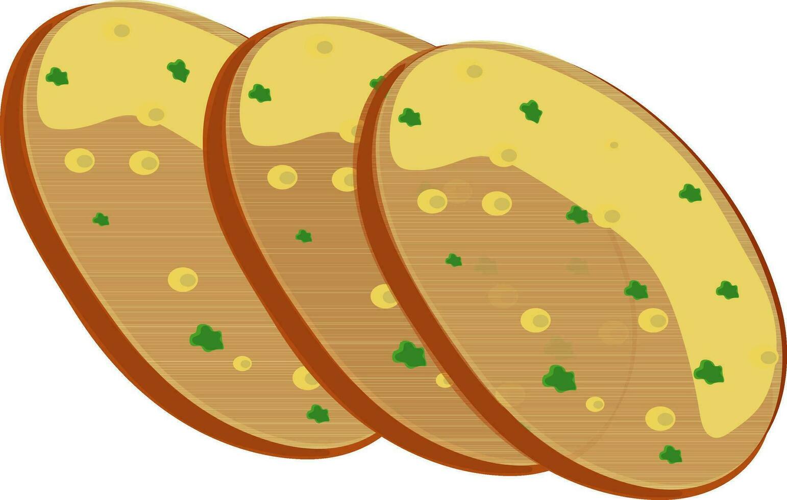 Flat style illustration of garlic bread. vector