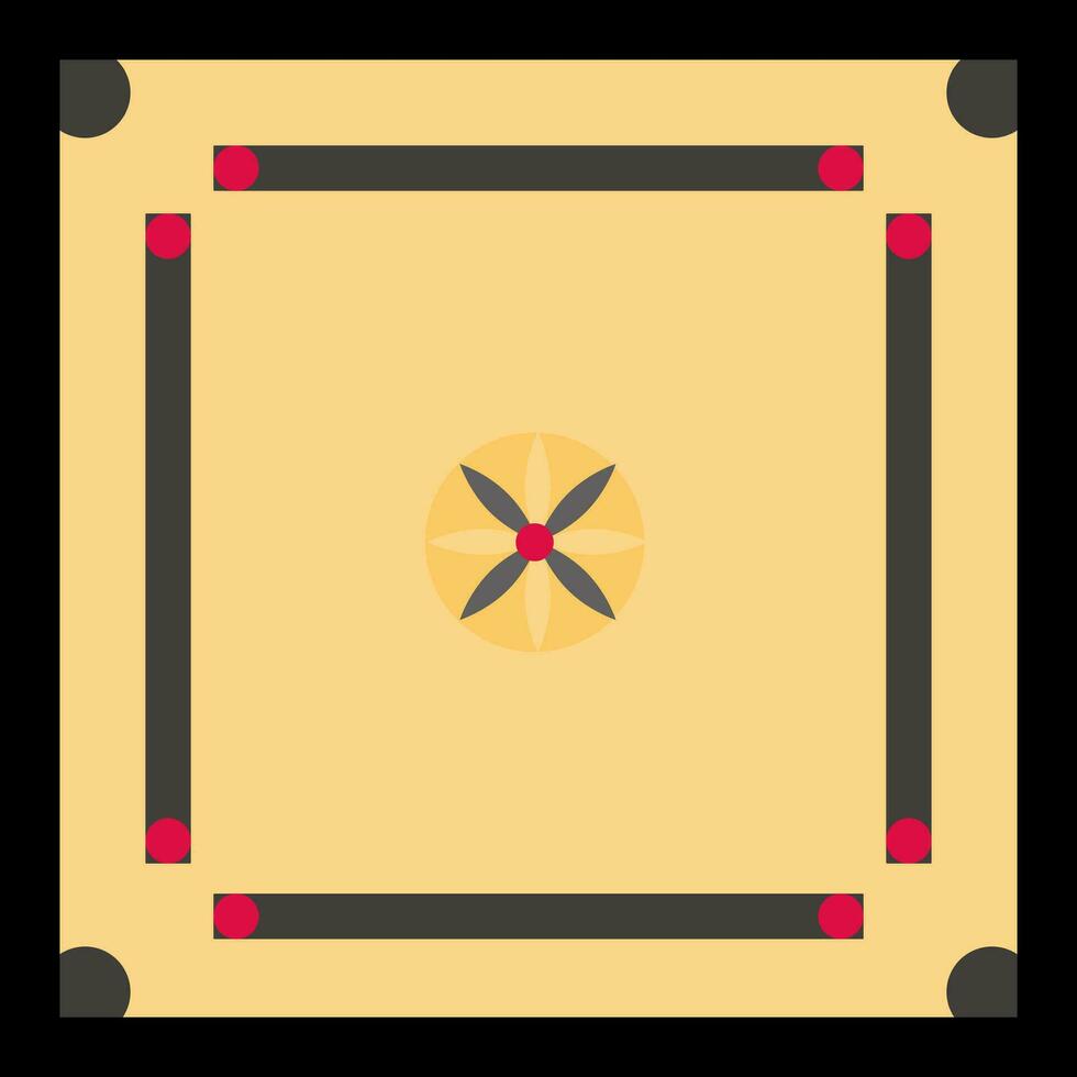 Carrom board in flat style illustration. vector