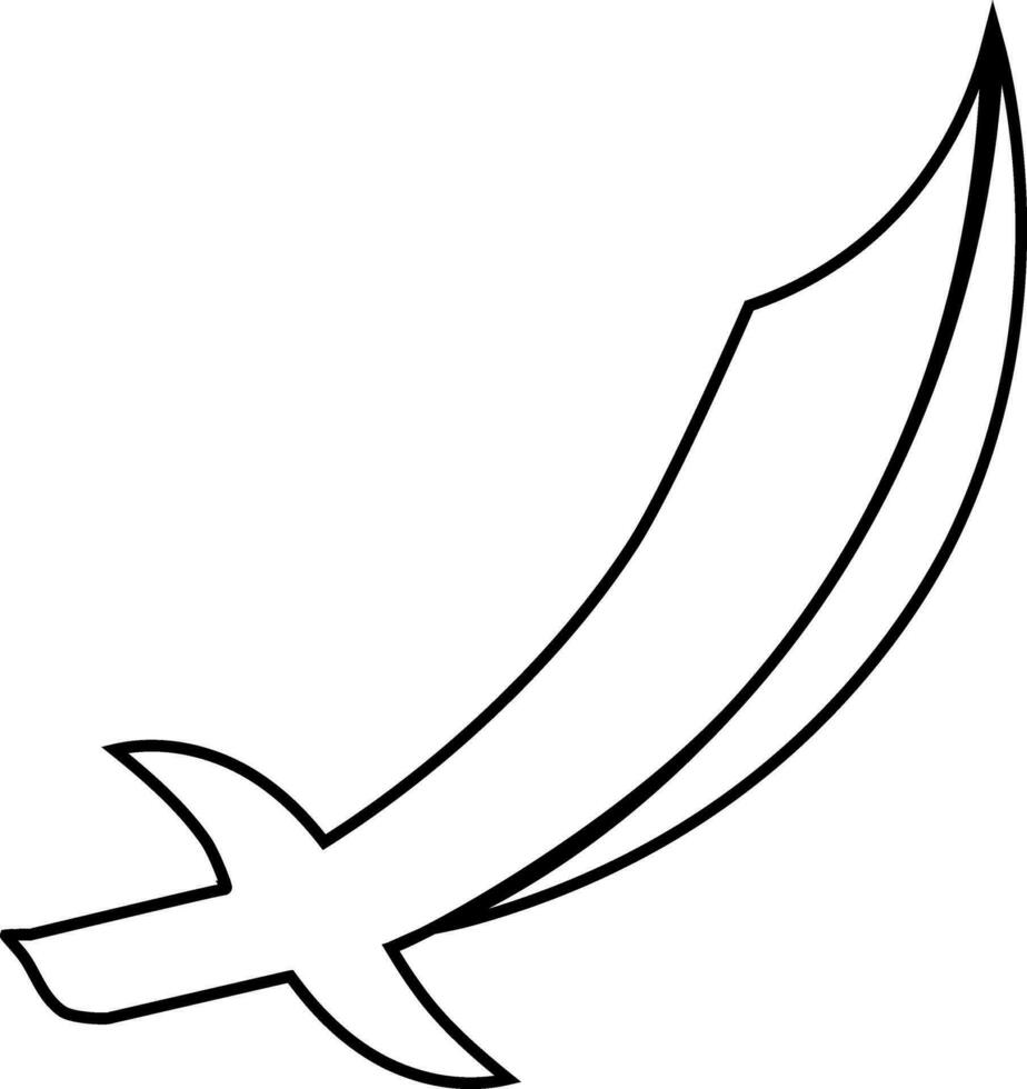 Line art illustration of a sword. vector
