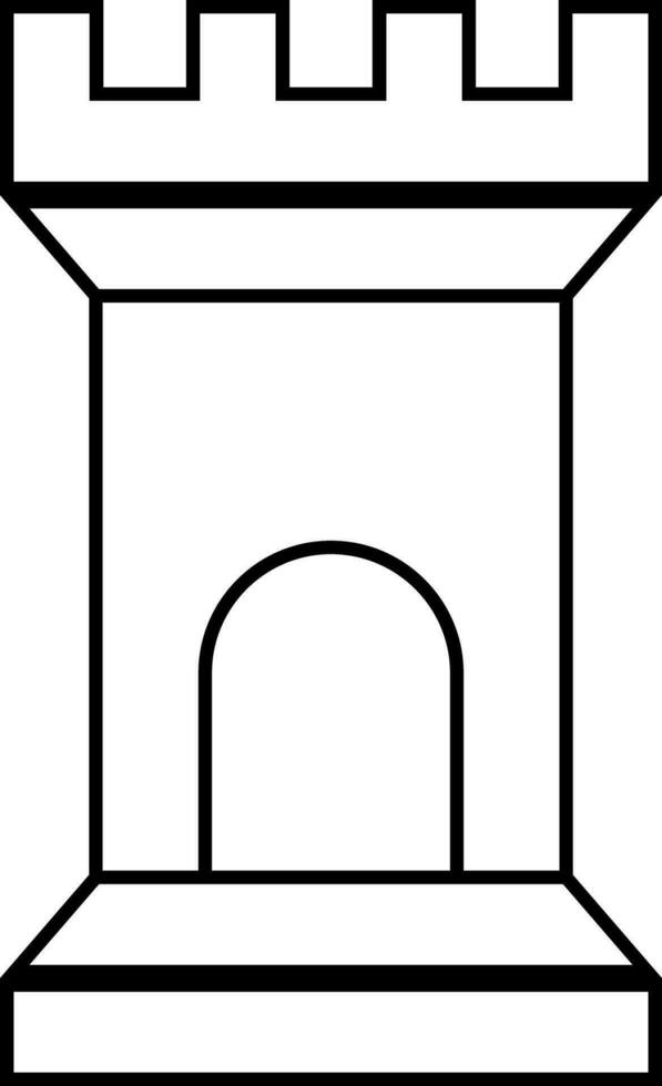 Black line art tower. vector