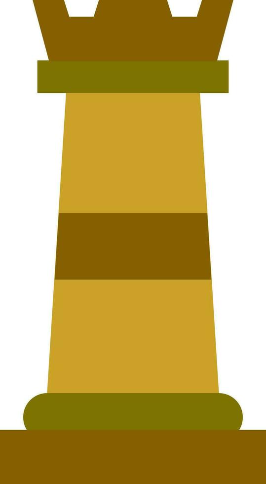 Chess king icon in brown and yellow color. vector