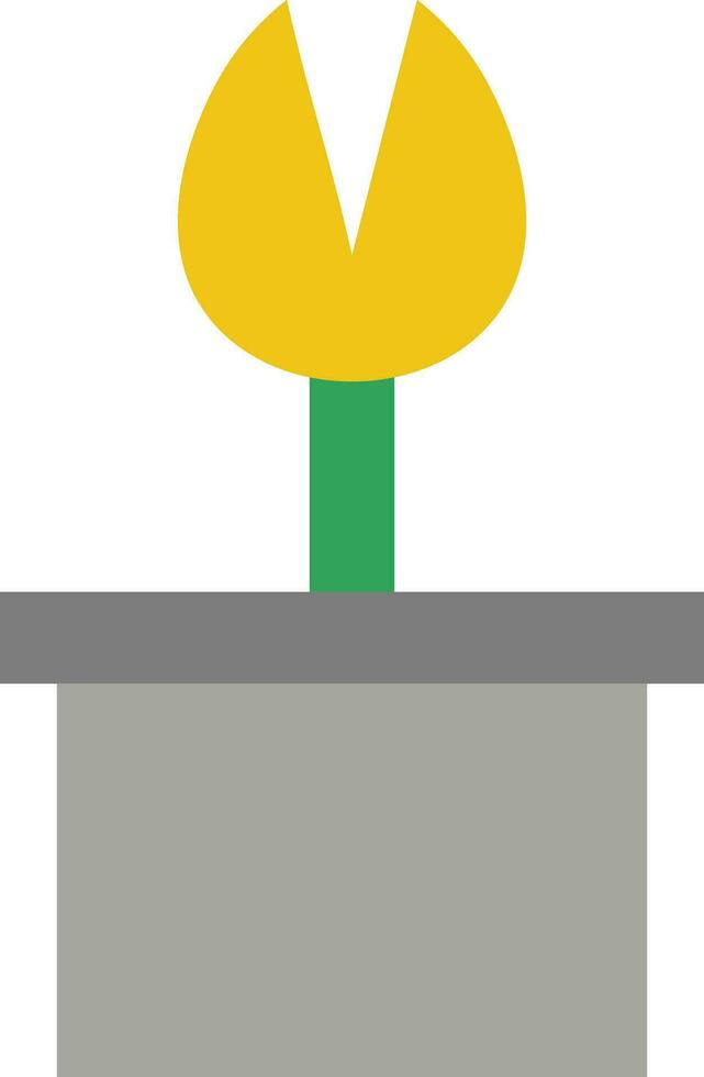 Yellow flower in flat style. vector