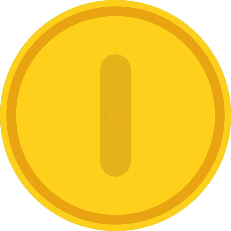 Yellow coin in flat style. vector