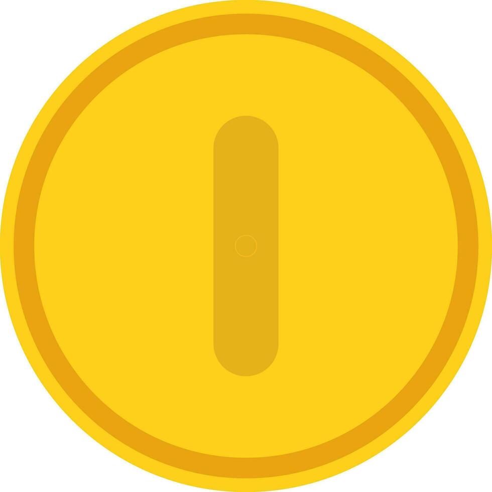 Yellow coin in flat style. vector