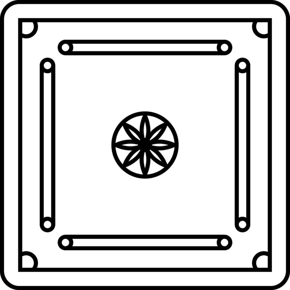 carrom tablero en negro y blanco color. vector