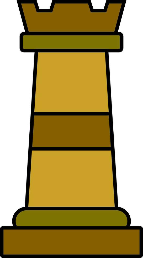 Chess king icon in brown and yellow color. vector