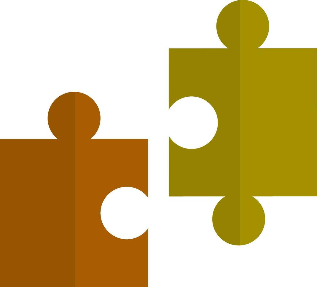 Brown and green puzzle piece. vector