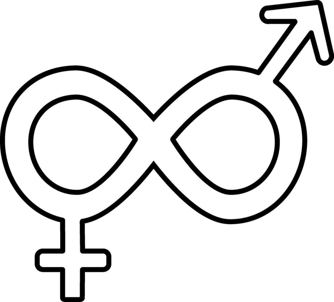 Gender sign or symbol in flat design. vector