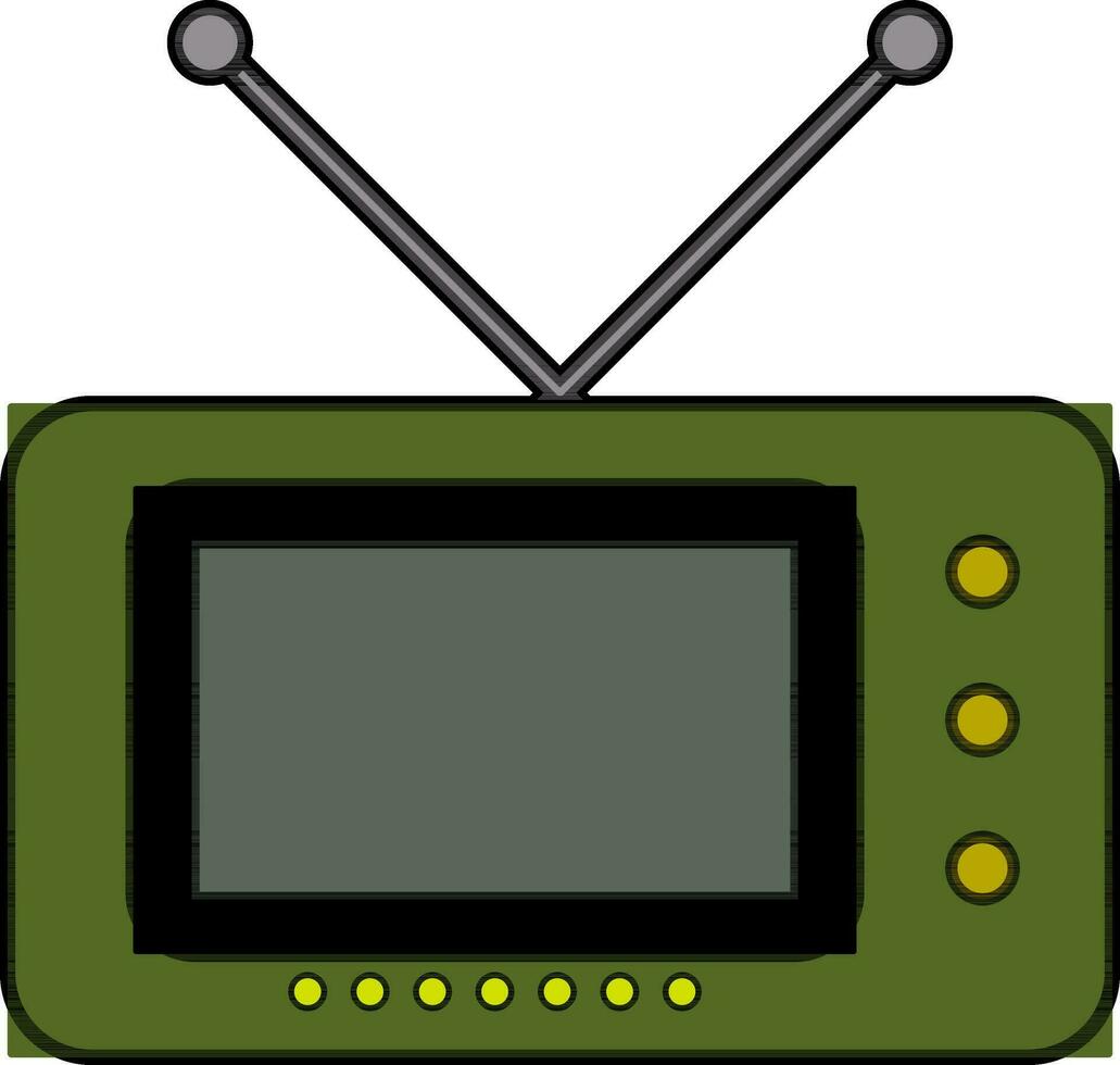 Green and gray radio in flat style. vector