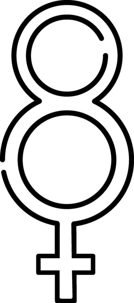 Female gender symbol with text 8. vector