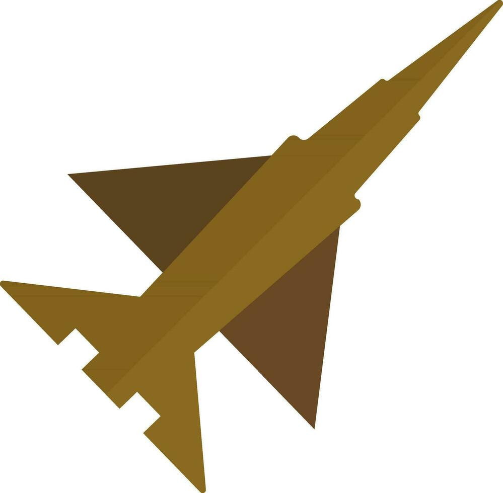 Brown rocket in flat style. vector