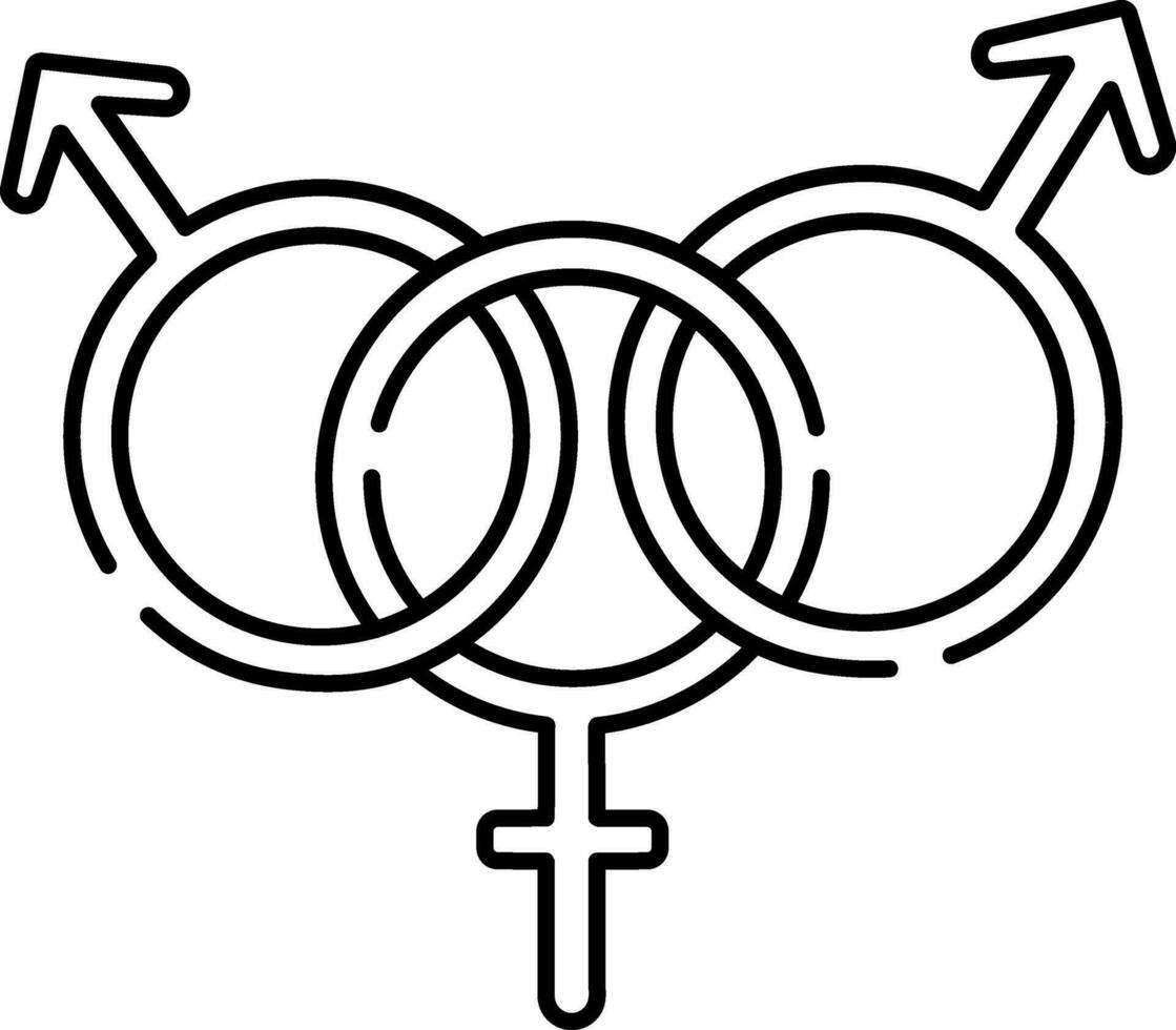 Bisexual gender sign or symbol. vector