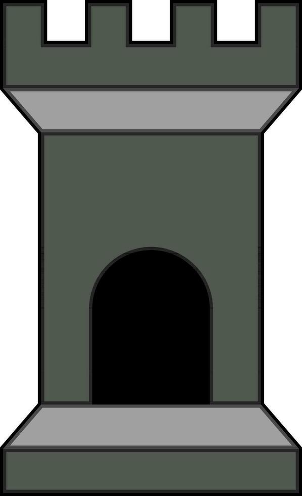 Black and gray tower. vector