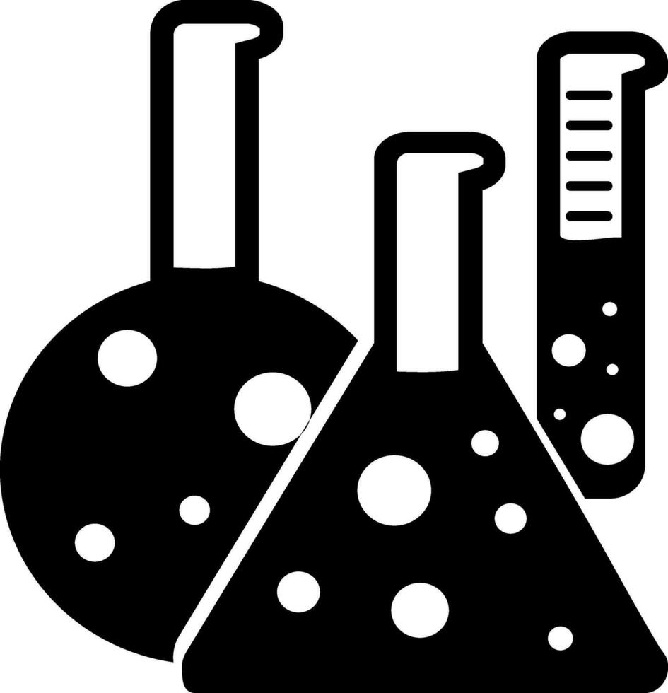 Flat illustration of beakers. vector