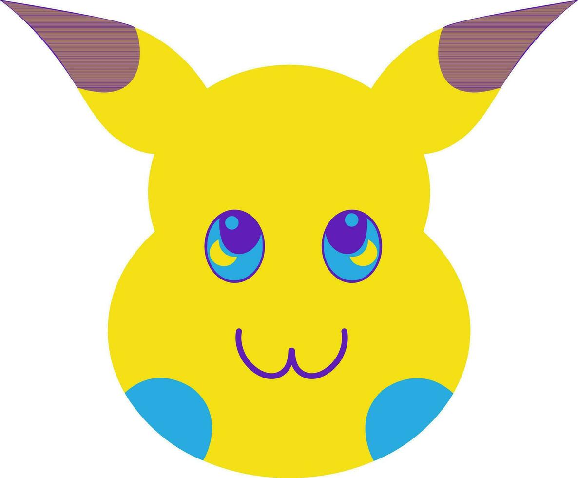 Pikachu en plano estilo. vector