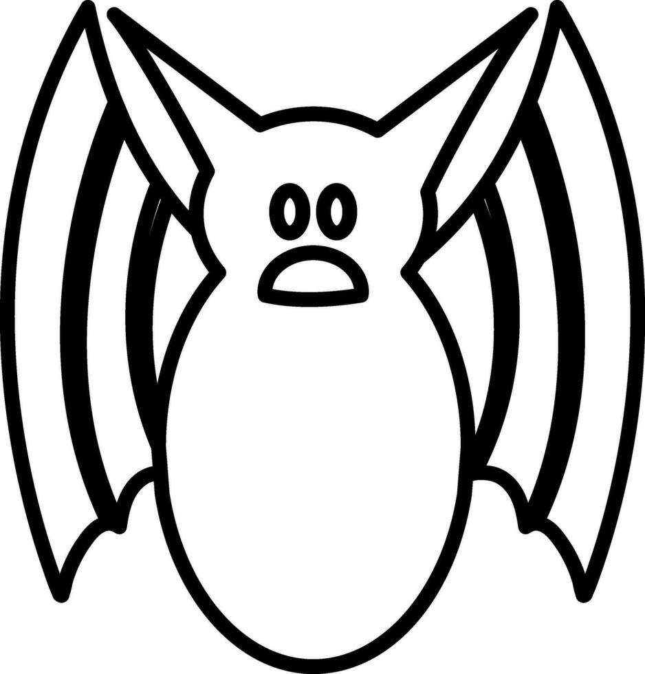 Character of a bat made by black line art. vector