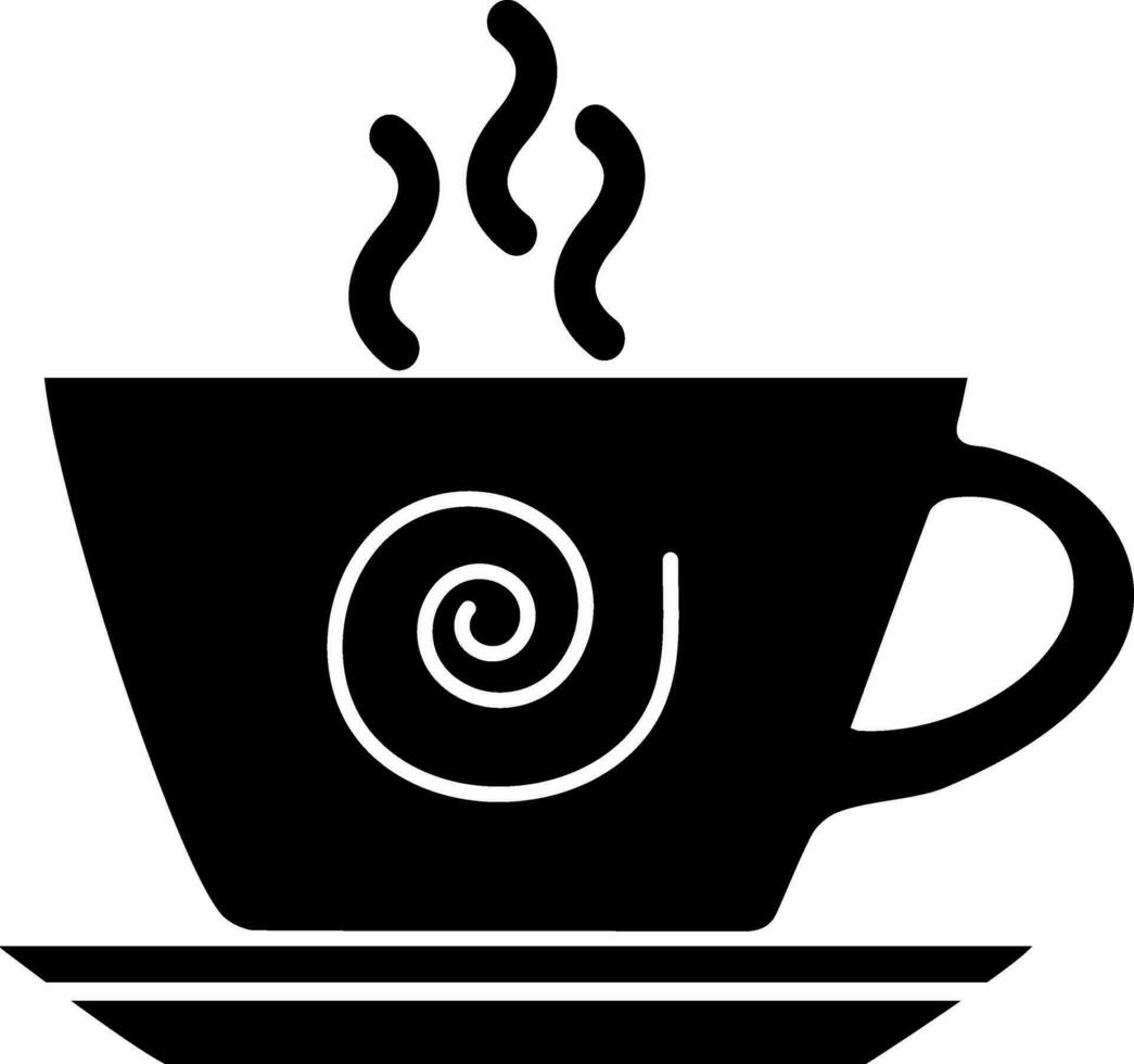 Hot coffee or tea sign or symbol in flat style. vector