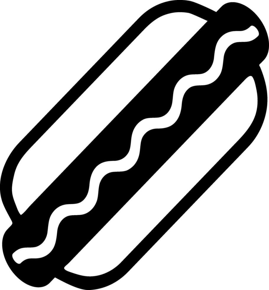 Flat illustration of hot dog, Sign or symbol. vector