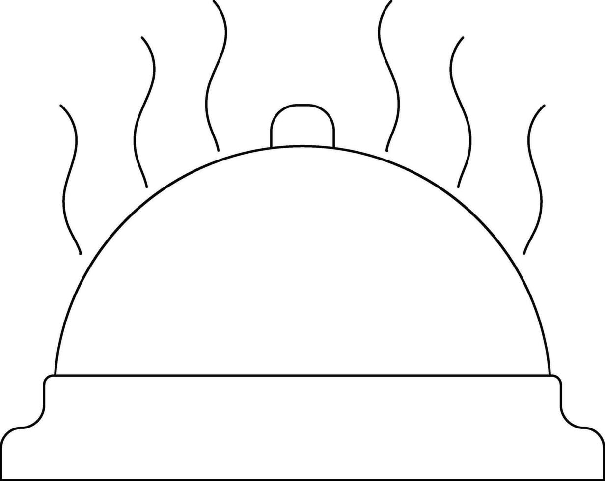 Hot cloche in black line art. vector